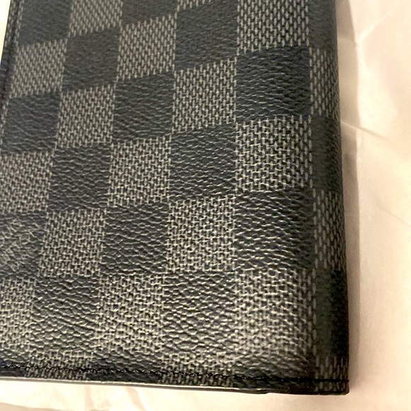 EUC [Louis Vuitton] Checkered Long Unisex Wallet Credit Card Holder Black/Grey - Picture 11 of 16